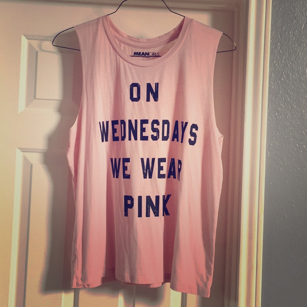 Pink mean girls tank top.
